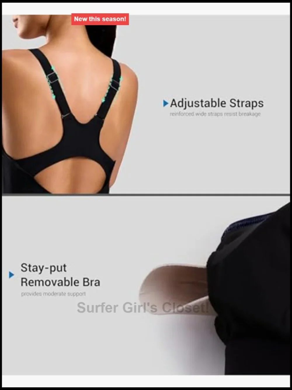 Women's Athletic One Piece Swimsuit with Adjustable Straps Racerback
